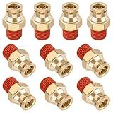 Boeray Conexões De Conexão Rápida De 3 20 3 Cm União De Latão Junta Reta Aprovada Pelo DOT Tubo De 0 9 Mm OD X Rosca NPT De 0 6 Cm Kit De Suspensão A Ar Para Trailers De Caminhão E Sistema De