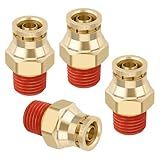 Boeray Conexões De Conexão Rápida De 3 20 3 Cm União De Latão Junta Reta Aprovada Pelo DOT Tubo De 0 9 Mm OD X Rosca NPT De 0 6 Cm Kit De Suspensão A Ar Para Trailers De Caminhões E Sistema De