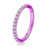 BOGKU 1 Peça Anéis De Nariz De Titânio Grau 23 Argolas De Piercing Corporal Brincos De Torre De Cartilagem De Hélice 20G 18G 16G Diâmetro 6 Mm 10 Mm Preto Prata Ouro Ouro Rosa 16 Gauge 10mm Titânio Sem Pedras Preciosas