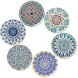 BOHORIA Porta Copos De Design Premium Conjunto De 6 Porta Copos Decorativos Para Vidro Copos Vasos Velas Na Mesa De Jantar Feitos De Madeira Vidro Ou Pedra Redondo 9 Cm Edição Boêmio 