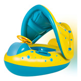 Boia Bebê Inflável Bote Buzina Proteção Cobertura Piscina