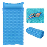 Boia Colchão Bronzeador Deitar Inflável Piscina Esteira Azul