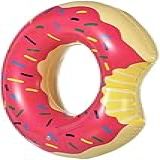 Boia Donuts Inflável Premium Rosquinha Mordida Para Piscina Praia Festa Diversão Garantida Resistente E Confortável -Rosa- 80cm-