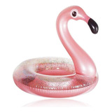 Boia Flamingo Com Glitter Inflavel Divertida