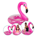 Boia Flamingo Rosa C Glitter Grande Piscina Inflável 90cm