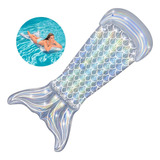 Boia Ilha Iridescente Sereia Colchão Inflável Piscina Praia