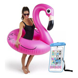 Boia Inflável Flamingo Gigante Para Adulto 120 Cm