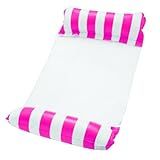 Boia Piscina Cama Flutuante Rede Deitado Reclinável Inflável -rosa-