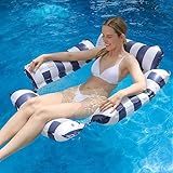 Boia Rede Flutuante Inflável Para Piscina- 123cm X 120 Cm -AZUL ESCURO-