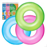 Boia Redonda Inflável Neon Piscina Adultos Infantil 90 Cm