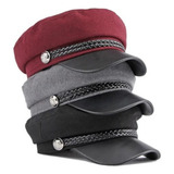 Boina Militar Vintage Chapéu Feminino Tipo Quepe Retrô