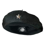 Boina Preta Boina Original Estrela Prateada Grande Preta