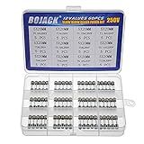 BOJACK 12 Valores 60 Pcs Kit De Fusíveis De Vidro De Sopro Lento 5X20Mm 250V T0-5A 1A 1-25A 1-6A 2A 2-5A 3A 3-15A 4A 5A 6-3A 10A Embalado Em Uma Caixa De Plástico Transparente