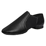 Bokimd Criança Unissex Sapatos De Jazz Com Sola De Couro Para Dança Deslizante E Criança Criança Pequena Criança Grande 13 Criança Preta