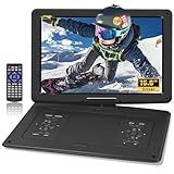 BOKYOK Leitor De Dvd Portátil De 17-9- Com Tela Hd Grande De 15-6-- 6 Horas De Reprodução- Leitor De Dvd Portátil Com Alto-Falante Duplo- Última Memória- Suporta Sincronização De Tv-Usb-Cartão Sd-