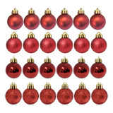 Bola Bolinha Natal Vermelha Fosca Textura Brilho 3cm C 24 Un