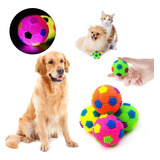 Bola Bolinha Vinil Com Luz Pisca Pisca E Apito Cães Gatos