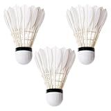 Bola De Badminton Pena De Peteca De Badminton 3 Peças De Bolas De Badminton De Penas De Peteca Equipamentos De Treinamento De Badminton Petecas De Badminton De Penas De Pato De Alta Velocidade Par