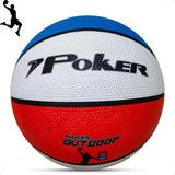 Bola De Basquete Poker Outdoor 7 Branco E Azul Resistente