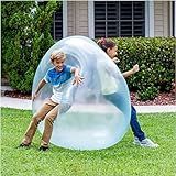 Bola De Bolha Gigante De 118 Cm Para Crianças Bola Inflável Divertida Bola De Injeção De água Balões De Praia Jardim Bola De Borracha Macia Para Festas Ao Ar Livre E Internas Azul 