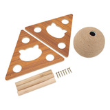 Bola De Brinquedo Cat Scratcher Interativa De Madeira Natura