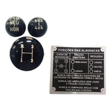 Bola De Cambio 3 Marchas Willys 4x4 Red C Placa Painel Inde