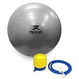 Bola De Pilates 65cm Muvin Antiestouro Suporta Até 300kg Com Bomba Ginástica Fitness Pilates Yoga Fisioterapia Flexibilidade Fortalecimento Tonificação Fácil Limpeza