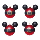 Bola Enfeite Natal Roupa Mickey Vrm 8cm Disney Kit C 4 Unida