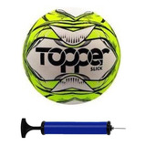 Bola Futebol Campo Topper Slick Bomba De Ar Amarela
