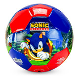 Bola Futebol De Campo Infantil Oficial Sonic Azul E Vermelha
