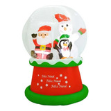 Bola Noel E Amigos Inflável C Luz Flocos De Neve Led Natal