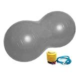 Bola Pilates Feijão 90x40 Cm Resistente Pilates C Bomba Cinza
