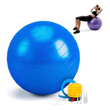 Bola Pilates Suíça 65 Cm Fisioterapia Yoga Academia C Bomba Cor Azul