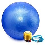 Bola Pilates Yoga Abdominal Ginástica Fitness 65 Cm C Bomba Azul