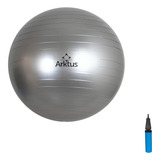 Bola Suiça De Pilates 85 Cm Arktus Anti burst Com Bomba Ar Cor Cinza