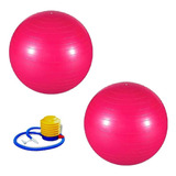Bola Suiça Pilates Roxa Yoga Fit 65cm C Bomba 2 Unidades
