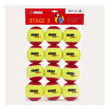 Bola Tênis Inni Red Estágio 3 Pack Com 12 Bolas Vermelha