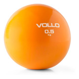 Bola Tonificadora 0 5kg Vollo Laranja Pilates Yoga Fortalecimento Toning Ball