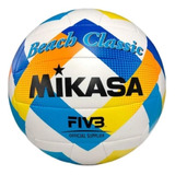 Bola Volei De Praia Oficial Mikasa Bv543 Branco Azul Amarela