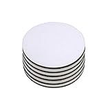 Bolacha Porta Copo Em Mdf Branco 9x9 Cm Círculos Disco 50 Uni