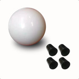 Bolão De Bilhar Bola Branca 54mm Sinuca Brinde 4 Virolas