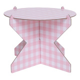 Boleira Desmontável Reutilizável Redonda Xadrez Rosa 26cm