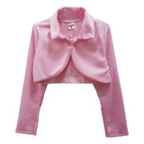 Bolero Infantil Festa Plush Rosa E Tiara Pronta Entrega