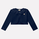 Bolero Infantil Milon Em Malha Gola Com Renda P M G 1 2 3