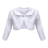 Bolero Infantil Plush Pelo Menina 1 Ao 4 Festa Luxo C Gola