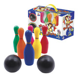 Boliche Infantil Brinquedo Divertido Jogo 2 Bolas E 6 Pinos