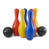 Boliche Infantil Brinquedo Super Jogo Médio 6 Pinos 2 Bolas