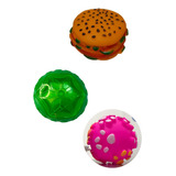 Bolinha Mordedora Para Cachorro Faz Barulho Kit Com 3 Cor Colorida