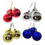 Bolinha Natal 5cm C 4un Colorida Sortida Enfeite Para Arvore