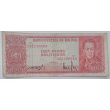 Bolívia Bela Cédula De 100 Pesos De 1962 Escassa